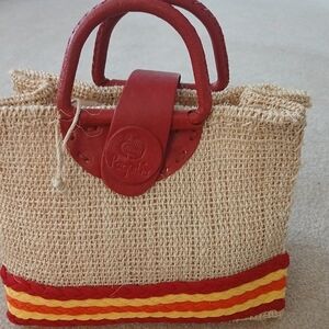 Paquilia burlap tote bag made in Mexico  FL